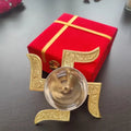 Brass Swastik Diya with Velvet Gift Box (Height 1.5 in)