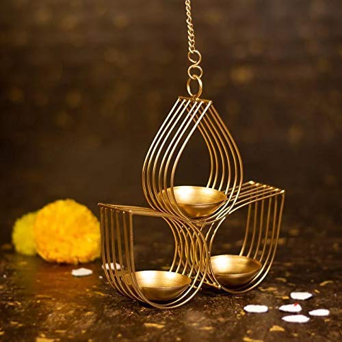 3 Drop Shape Metal Hanging Candle Stand – 1 Piece (28 × 16.5 × 6 CM)