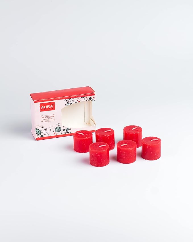Raspberry Fragrance Votive Candle (Set Of 6)