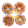 Round Floral Design – Oil Lamp & Tealight Candle Holders for Pooja Room, Home & Office Decor