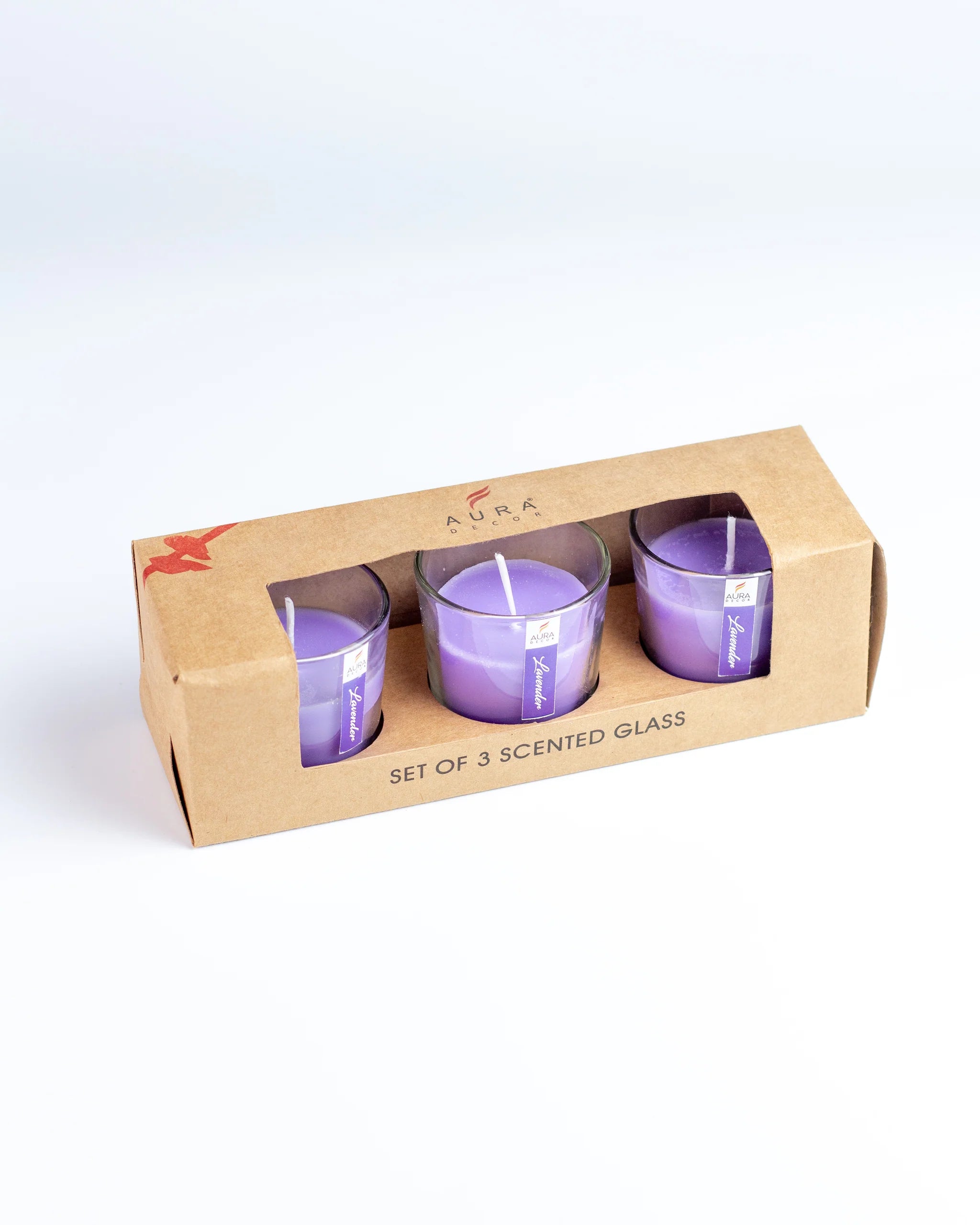 Glass Votive Scented Candle – Lavender (Set of 3)