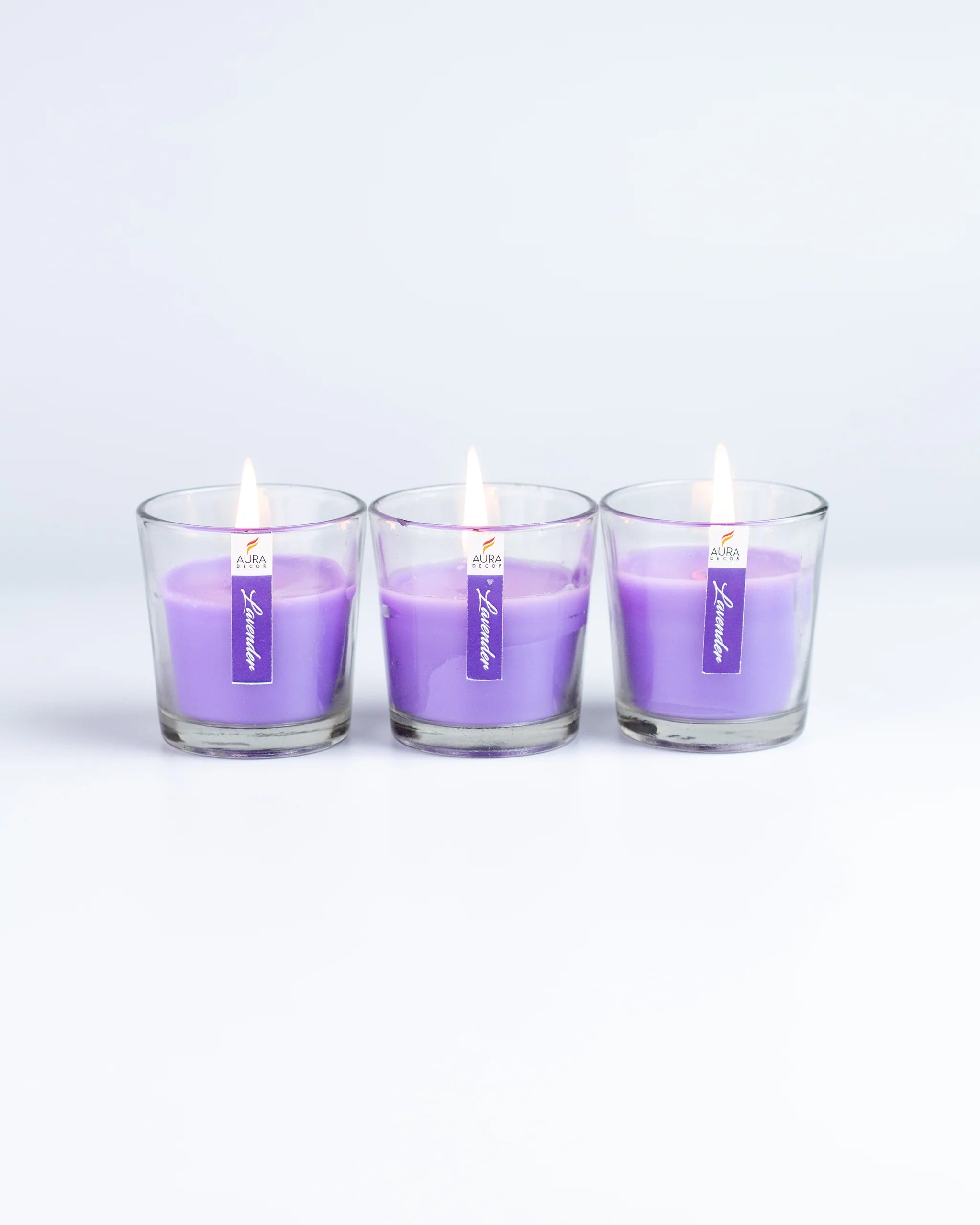 Glass Votive Scented Candle – Lavender (Set of 3)
