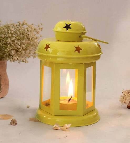 Multicolor Metal Star Hanging Lantern – 1 Piece (21 × 10 × 10 CM)