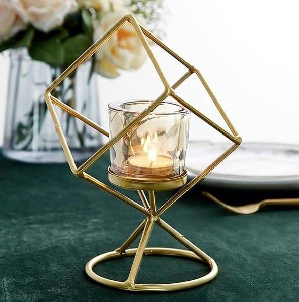 Metal Square Candle Stand – Height 20 CM (1 Piece)