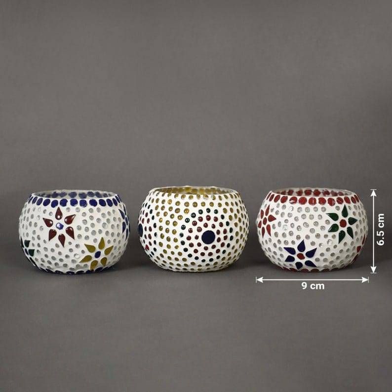 Ceramic Style Tea Light Holder – 1 Piece (9 × 6.5 CM)