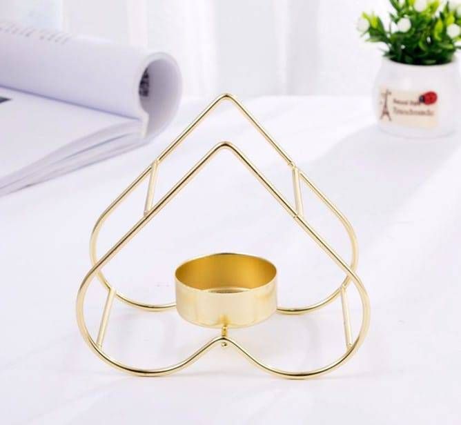 Metal Heart Candle Stand – Height 14 CM (1 Piece)