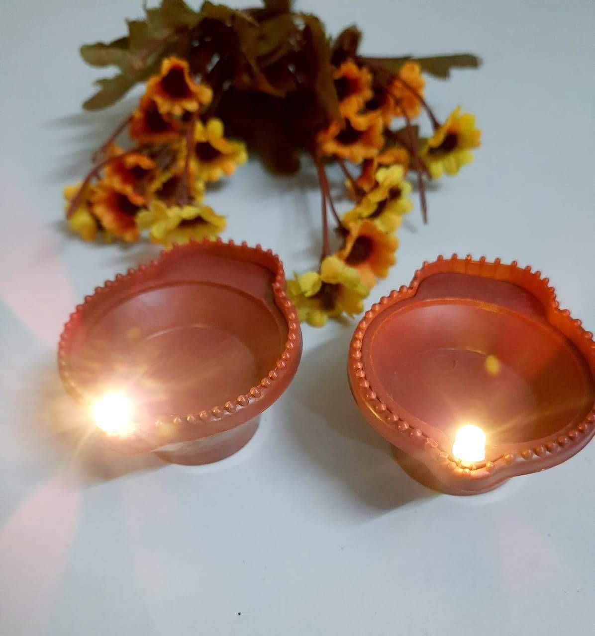Water Sensor Diya – Pack of 2 (Flameless/LED)