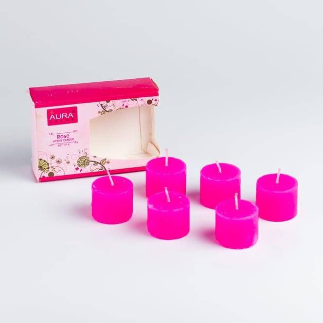 Rose Fragrance Votive Candle (Set Of 6)