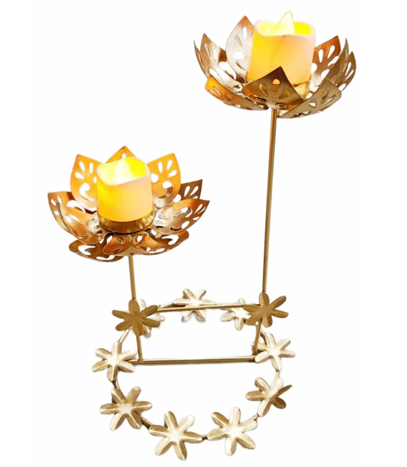 Big Size 2 Lotus Tea Light Holder (Height 18cm & 28cm)