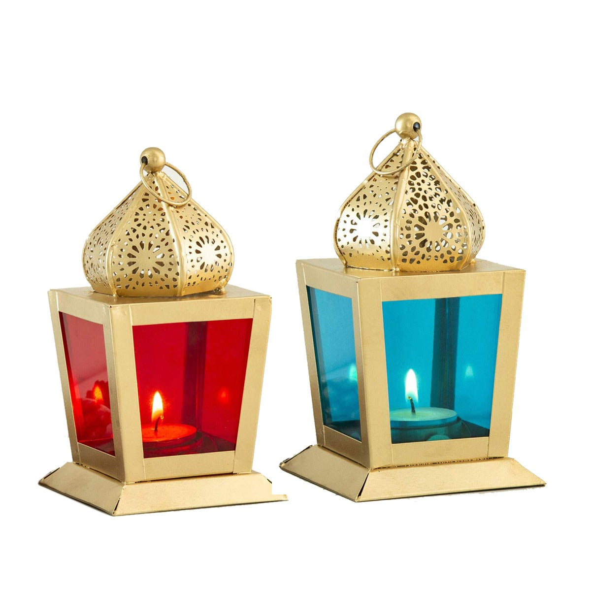 Multicolour Square Mandir Lantern – 2 Piece Set