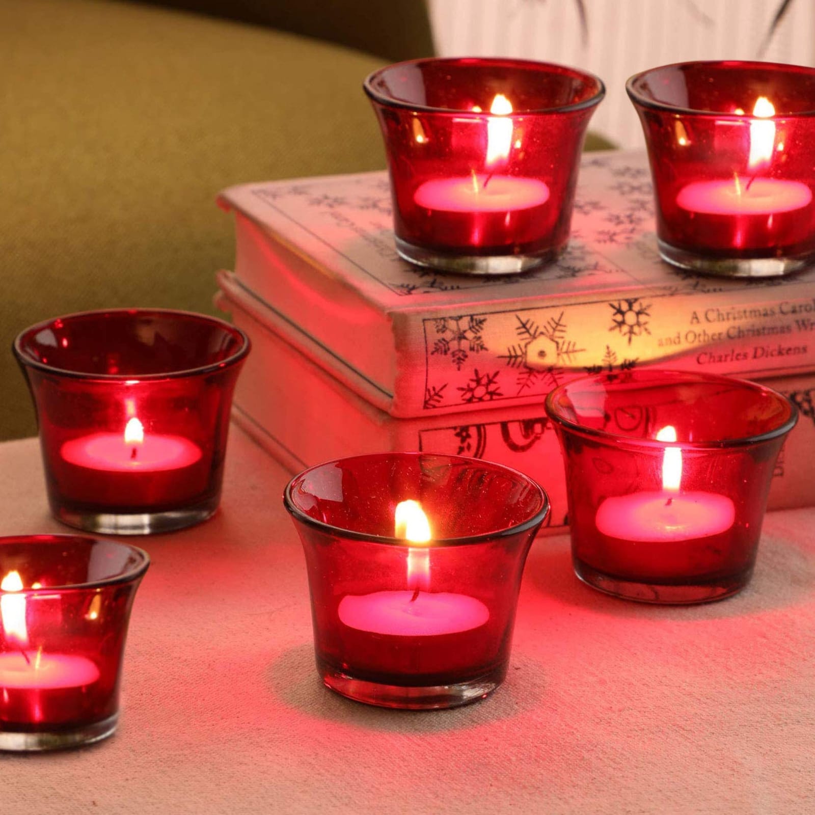 Mix Colour Glass Tea Light Holders 🕯️- (1 Piece)
