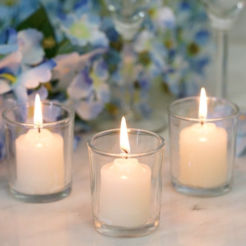 Transparent Glass Tea Light Holder – 1 Piece
